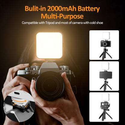 XJ75 Rechargeable Selfie Light Clip for iPhone, Dimmable (10 Level)