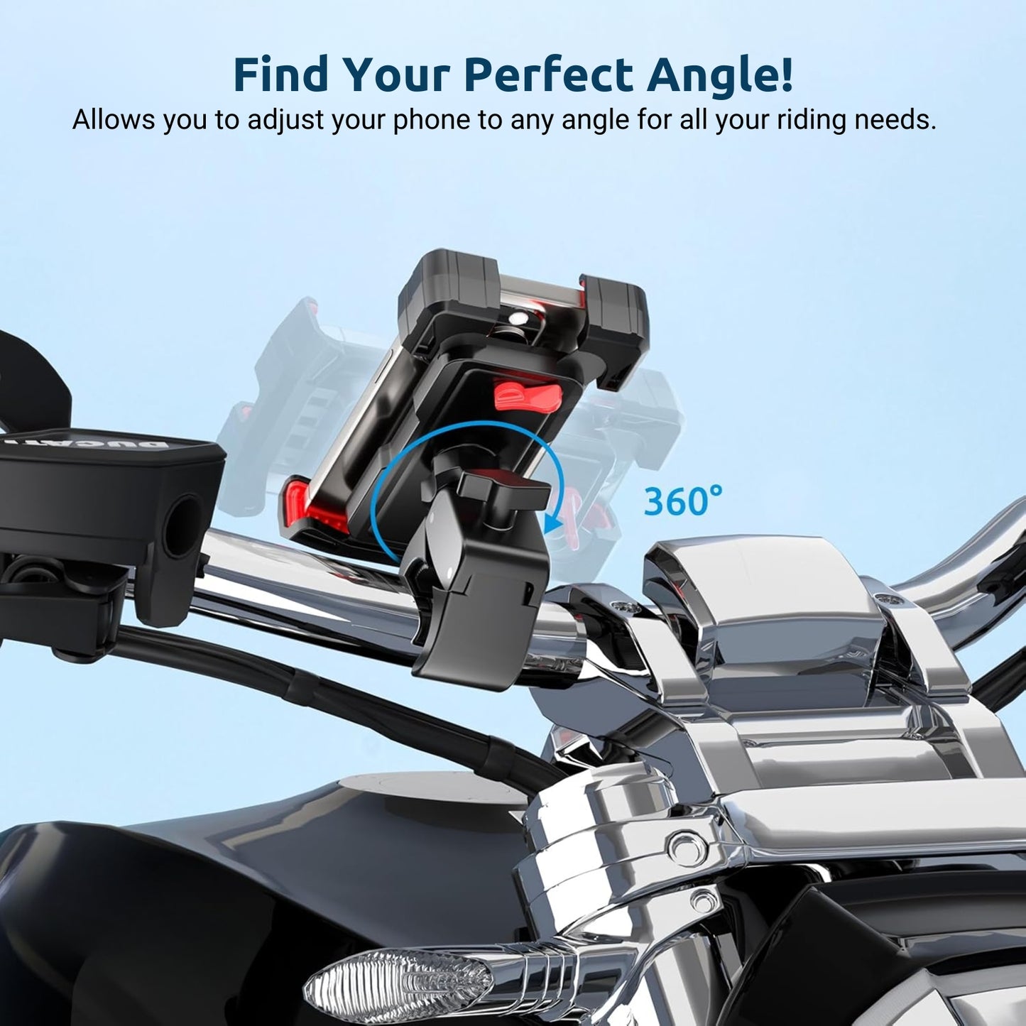 aLLreLi A295 Versatile Bike Phone Mount – 360° Rotation