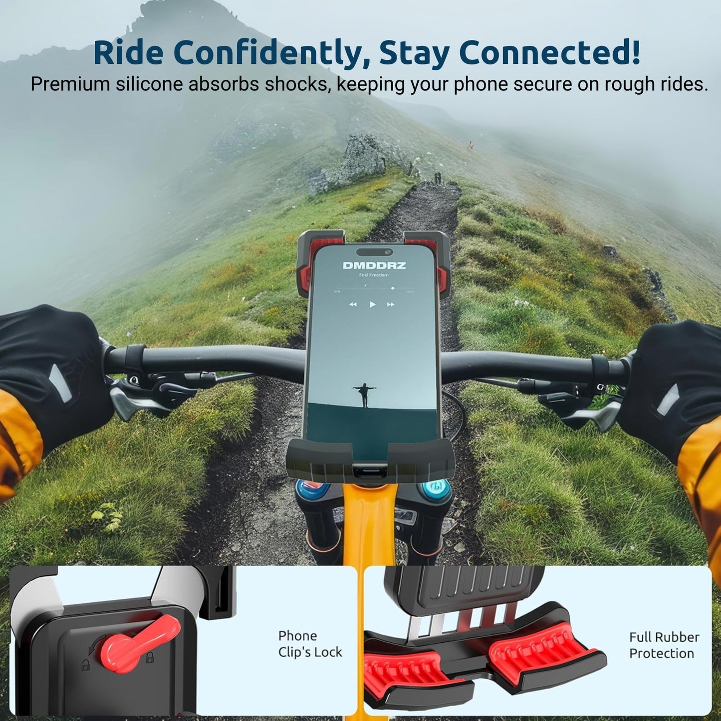 aLLreLi A295 Versatile Bike Phone Mount – 360° Rotation