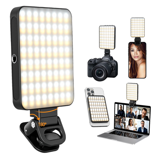 aLLreLi XJ77 Phone Light Clip with Magnetic Attachment (White)